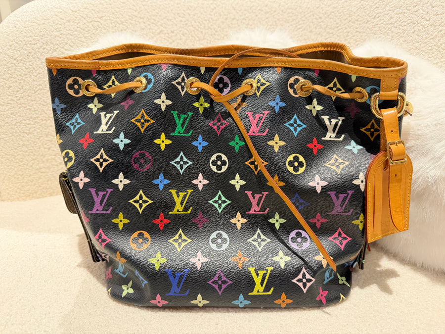 LOUIS VUITTON PETIT NOE BLACK MULTICOLOUR MONOGRAM CANVAS