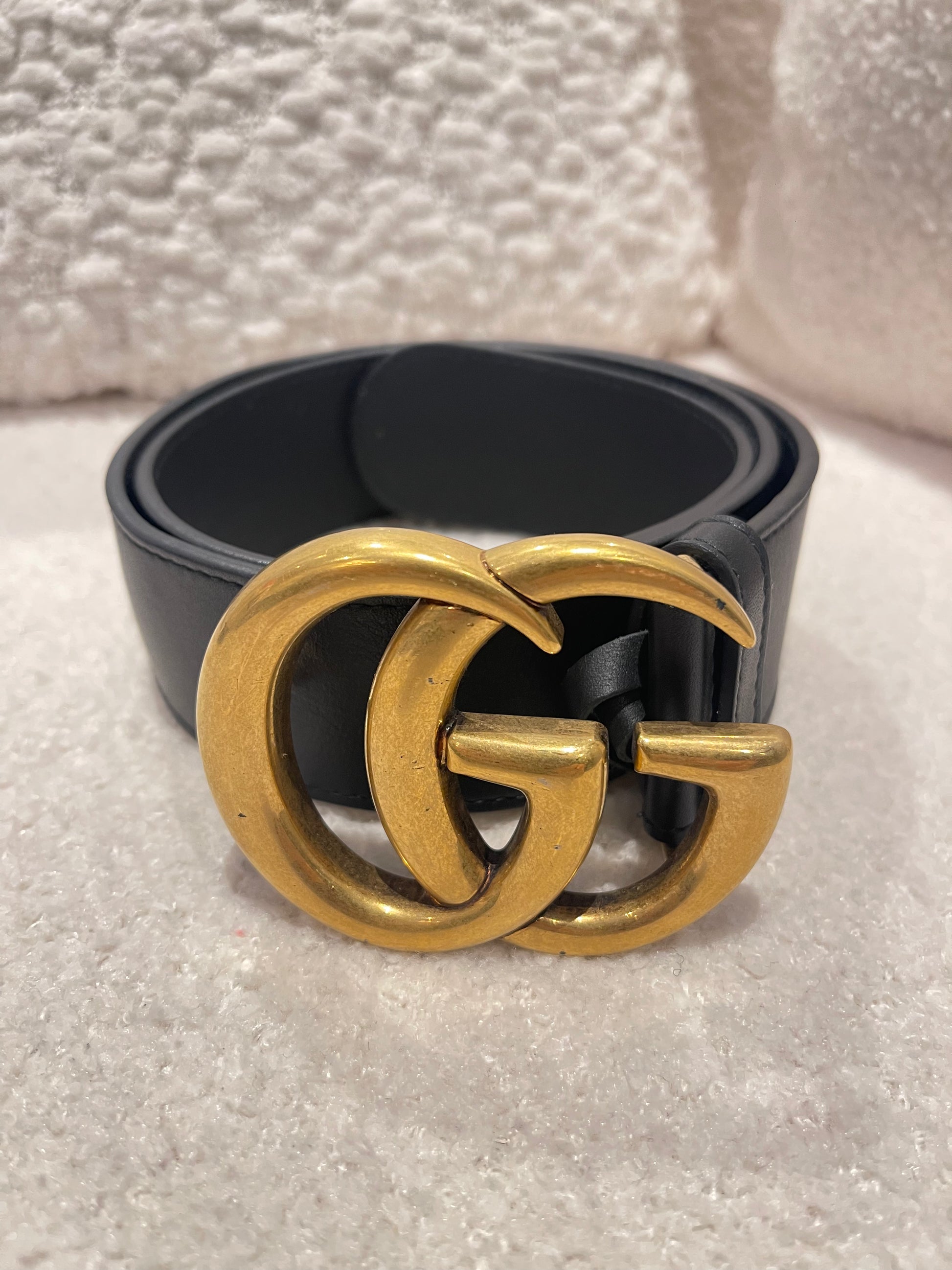 Gucci size 70 GG marmont 4cm belt black FancyFairy Second Hand Designers Luxury consignment store in Australia