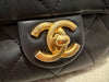 CHANEL Flap With Round Handle Lambskin Black/Gold