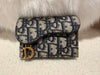 DIOR SADDLE FLAP CARD HOLDER OBLIQUE CANVAS BLUE