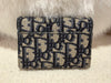 DIOR SADDLE FLAP CARD HOLDER OBLIQUE CANVAS BLUE