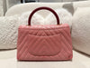 Chanel medium coco handle calfskin / lizard handle pink