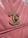 Chanel medium coco handle calfskin / lizard handle pink