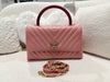 Chanel medium coco handle calfskin / lizard handle pink