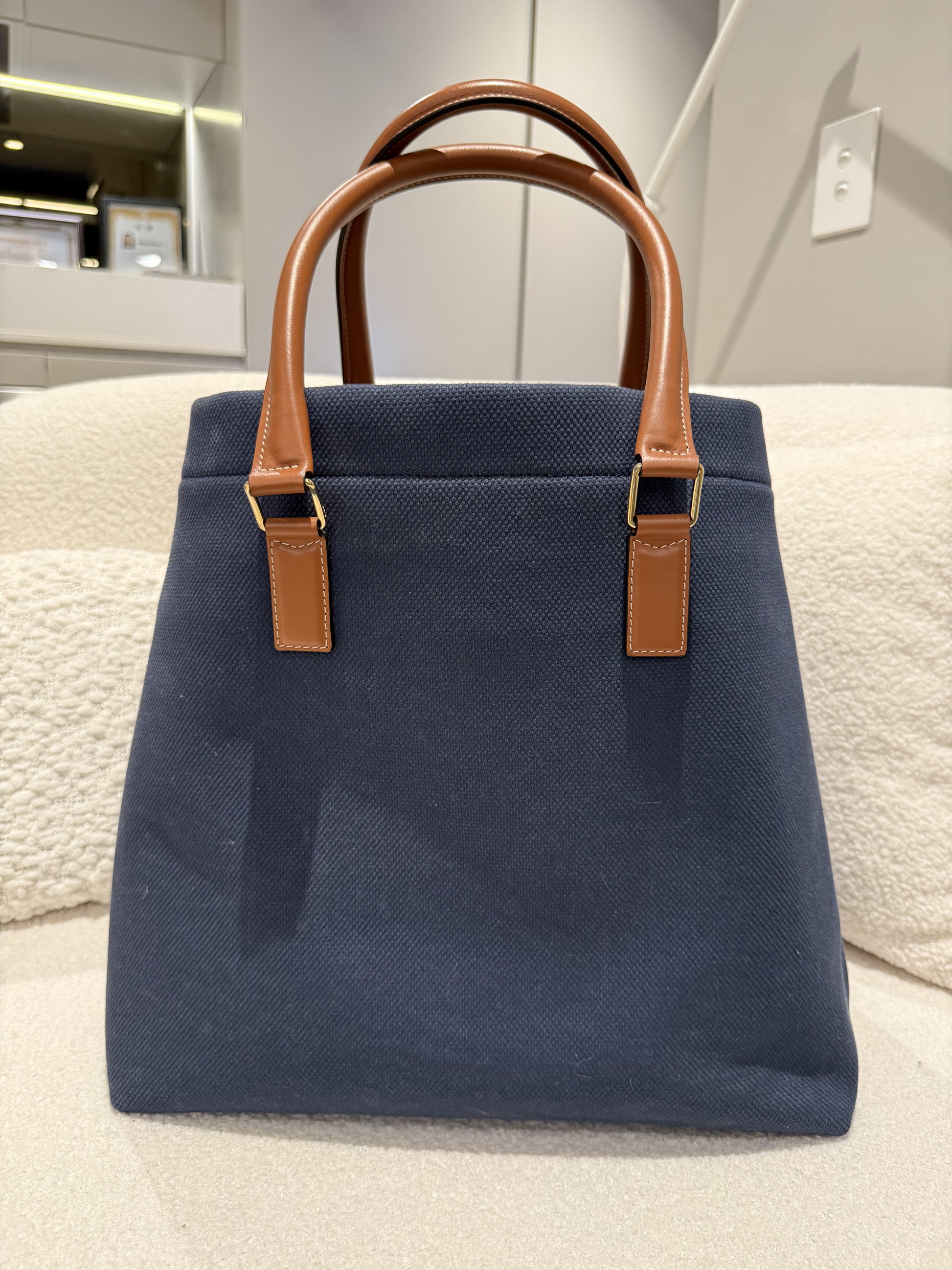 CELINE logo Bag Horizontal Cabas Tote Bag Navy FancyFairy Second Hand Designers Luxury consignment store in Australia