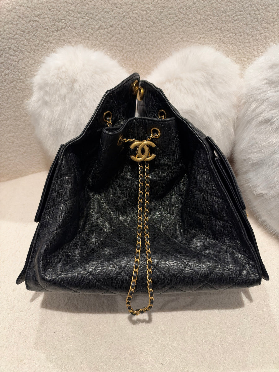 Chanel Medium 25 Bag Caviar Black (Microchip)
