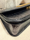 Balenciaga Gossip shoulder bag croc-embossed calfskin black