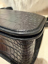 Balenciaga Gossip shoulder bag croc-embossed calfskin black