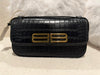 Balenciaga Gossip shoulder bag croc-embossed calfskin black