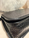 Balenciaga Gossip shoulder bag croc-embossed calfskin black
