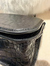 Balenciaga Gossip shoulder bag croc-embossed calfskin black