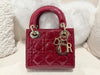 DIOR MINI LADY PATENT LEATHER RED