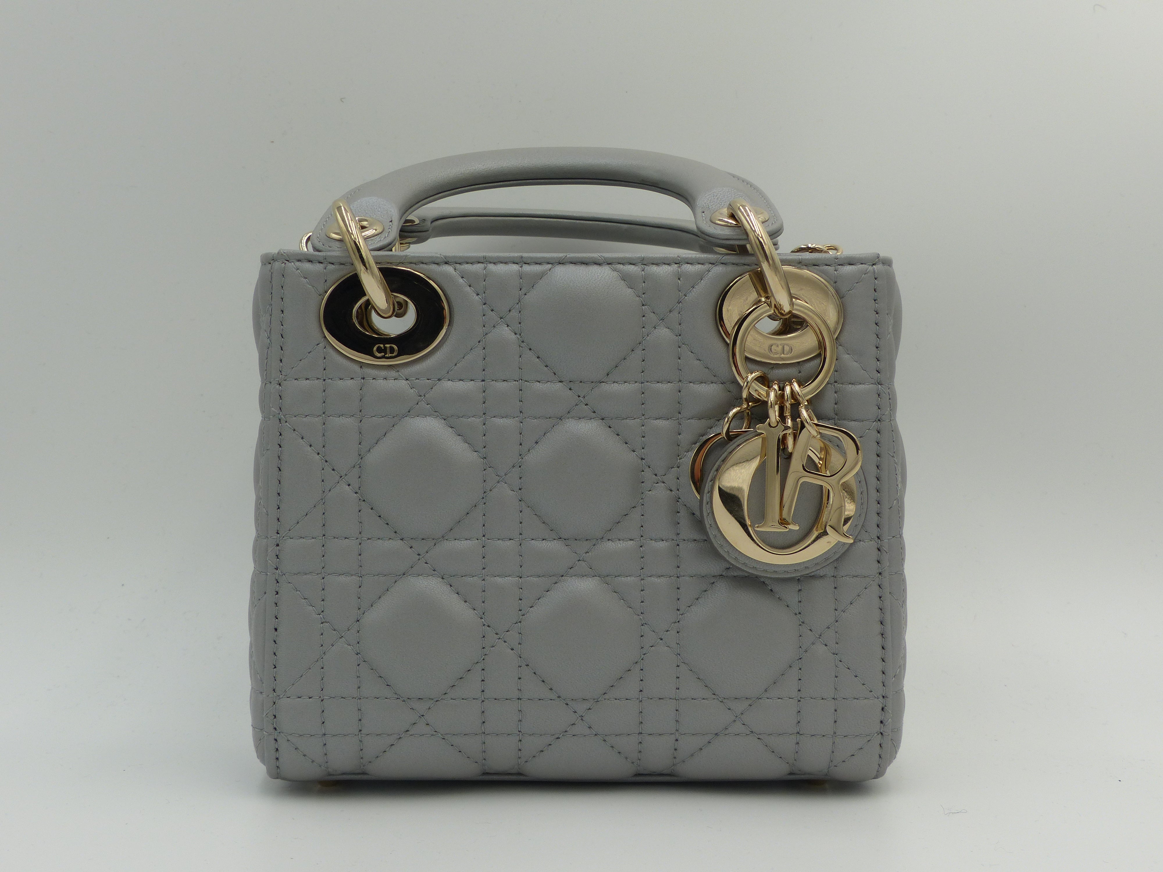 Lady dior mini bag grey cheap