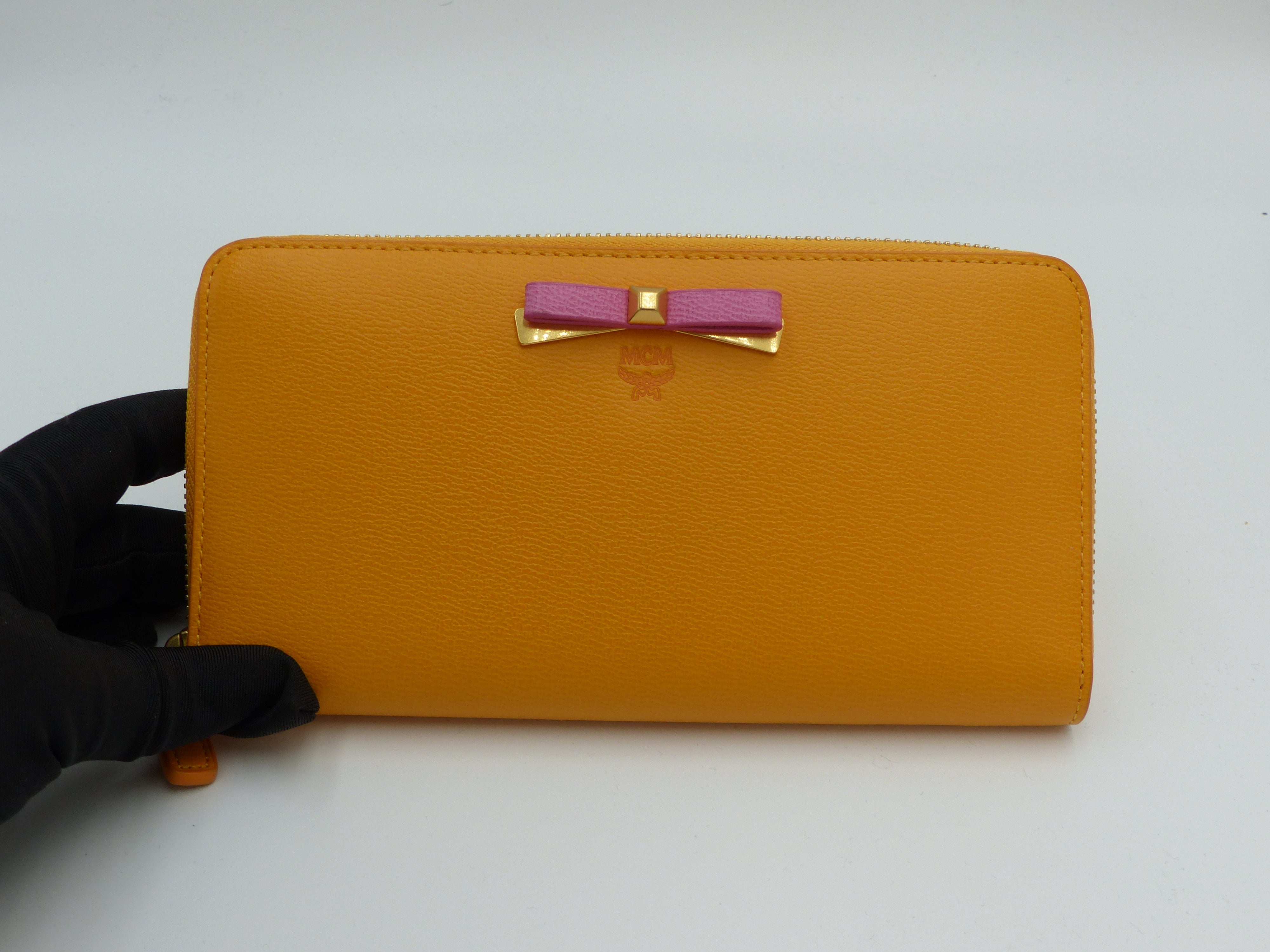 MCM YELLOW BOW TIE ZIP WALLET FancyFairy Luxury