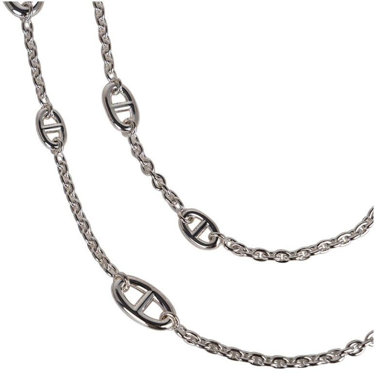 HERMES 120CM FARANDOLE LONG NECKLACE SILVER TONE FancyFairy