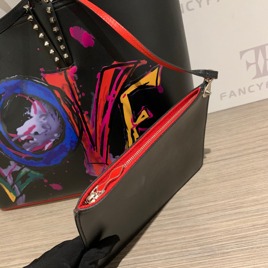 CHRISTIAN LOUBOUTIN CABATA CALF PARIS LOVE TOTE BAG FancyFairy Second Hand Designers Luxury consignment store in Australia
