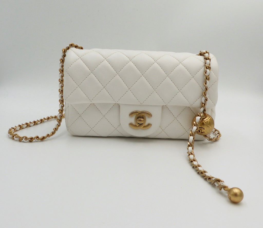 Chanel Mini Square Pearl Crush Quilted Grey Lambskin Gold Hardware – Coco  Approved Studio